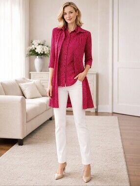 Parishe | Vintage 80's Red Polka Dot Pleated Blouse Jacket Set